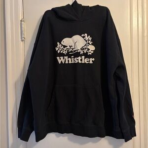 Roots Whistler Canada Black Pullover Hoodie Sweatshirt NWOT  Size Extra Large